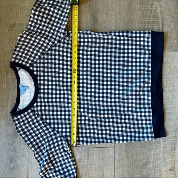 Draper James Navy Gingham Checkered Sweatshirt - Picture 6 of 8
